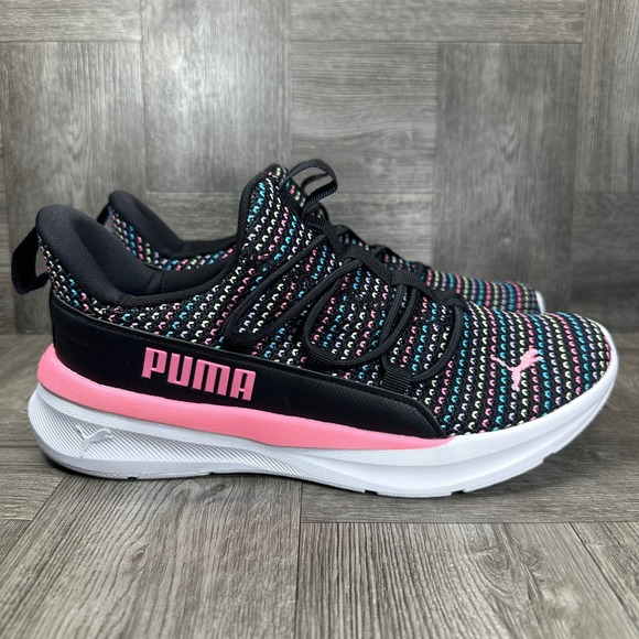 Puma Shoes - Puma One4All 2.0 Slip On Womens 7.5 Black Pink Multi Knit Athletic Sneakers NEW